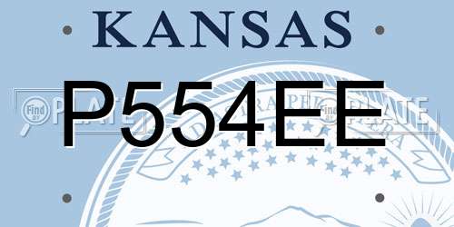 P554EE Kansas License Plate