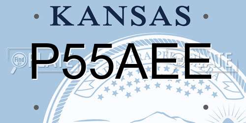 P55AEE Kansas License Plate