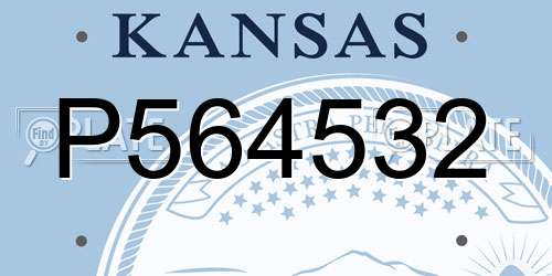 P564532 Kansas License Plate
