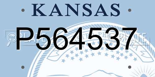 P564537 Kansas License Plate
