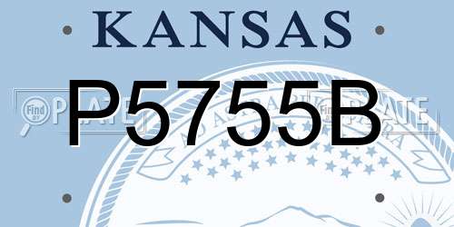 P5755B Kansas License Plate