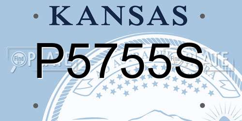 P5755S Kansas License Plate