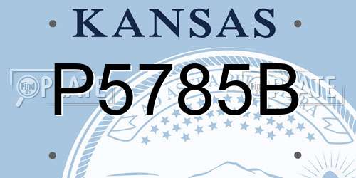 P5785B Kansas License Plate
