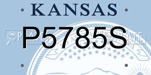 P5785S Kansas License Plate