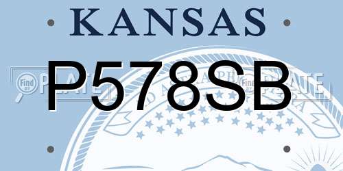 P578SB Kansas License Plate