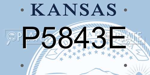 P5843E Kansas License Plate