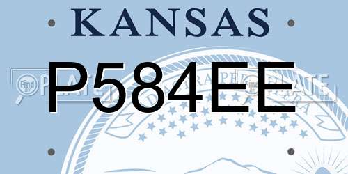 P584EE Kansas License Plate