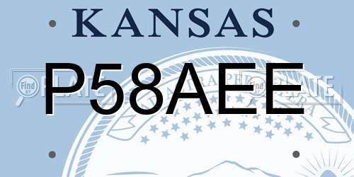 P58AEE Kansas License Plate
