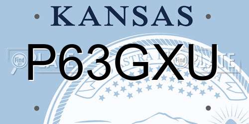P63GXU Kansas License Plate
