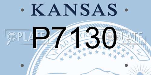 P7130 Kansas License Plate