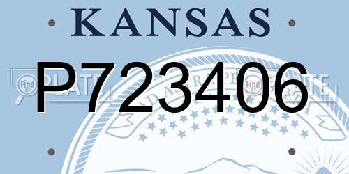 P723406 Kansas License Plate