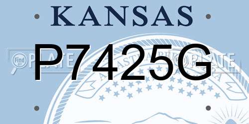 P7425G Kansas License Plate