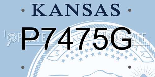 P7475G Kansas License Plate