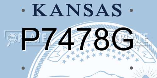 P7478G Kansas License Plate