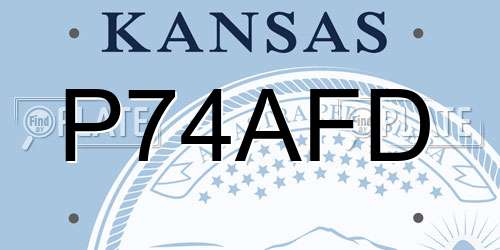 P74AFD Kansas License Plate