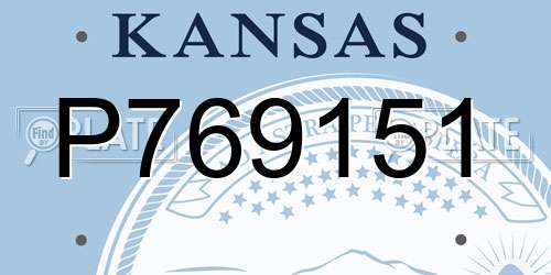 P769151 Kansas License Plate