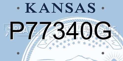P77340G Kansas License Plate