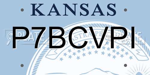 P7BCVPI Kansas License Plate