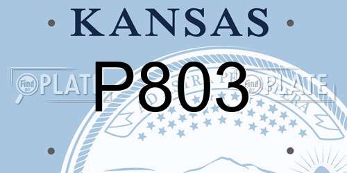 P803 Kansas License Plate