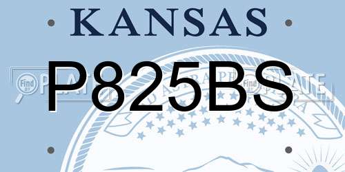 P825BS Kansas License Plate