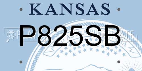 P825SB Kansas License Plate