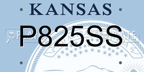 P825SS Kansas License Plate