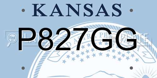 P827GG Kansas License Plate