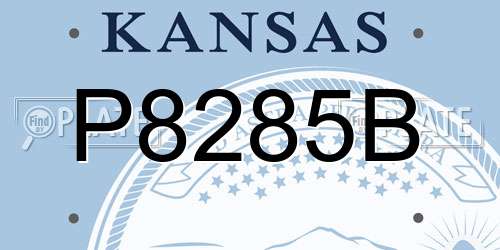 P8285B Kansas License Plate