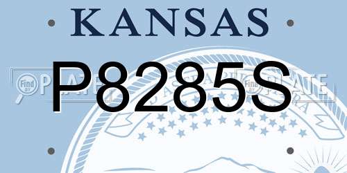 P8285S Kansas License Plate