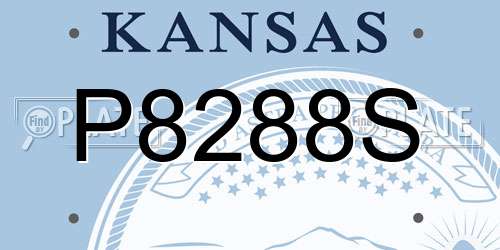 P8288S Kansas License Plate