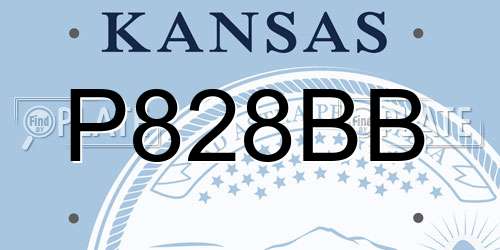P828BB Kansas License Plate