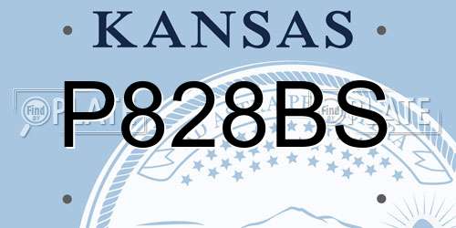 P828BS Kansas License Plate
