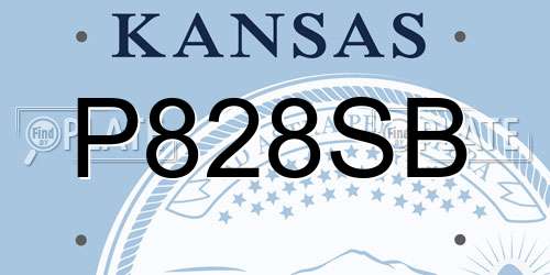 P828SB Kansas License Plate