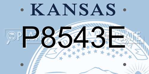 P8543E Kansas License Plate