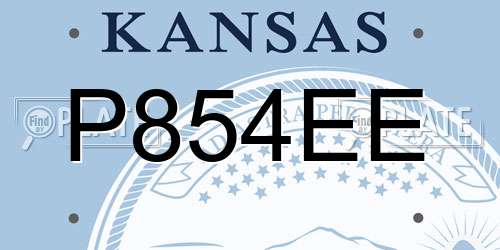 P854EE Kansas License Plate