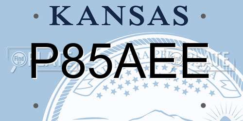 P85AEE Kansas License Plate