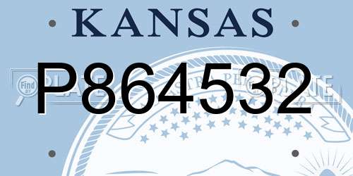 P864532 Kansas License Plate