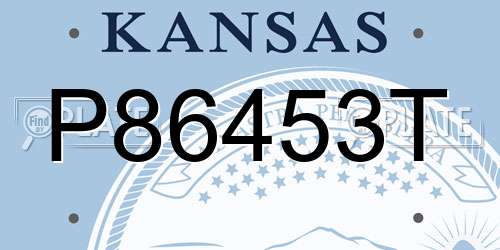 P86453T Kansas License Plate