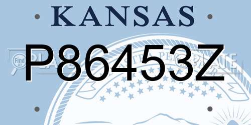 P86453Z Kansas License Plate