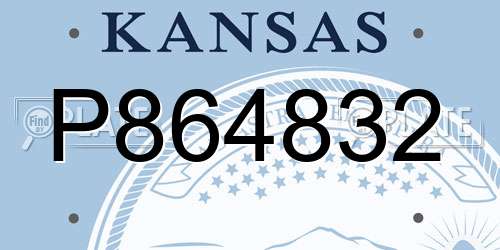 P864832 Kansas License Plate