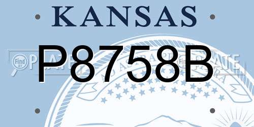 P8758B Kansas License Plate