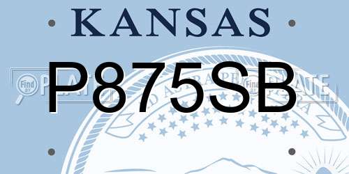 P875SB Kansas License Plate