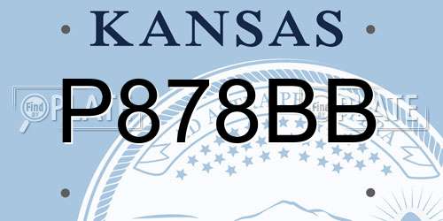 P878BB Kansas License Plate