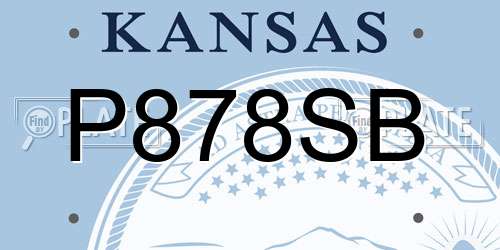 P878SB Kansas License Plate