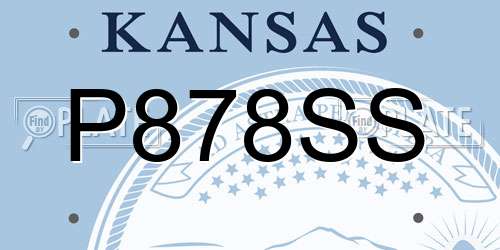 P878SS Kansas License Plate