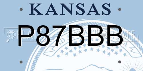 P87BBB Kansas License Plate