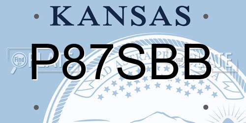 P87SBB Kansas License Plate