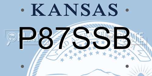 P87SSB Kansas License Plate
