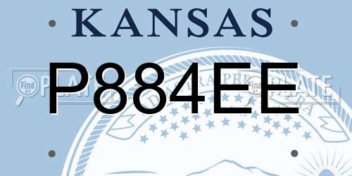P884EE Kansas License Plate