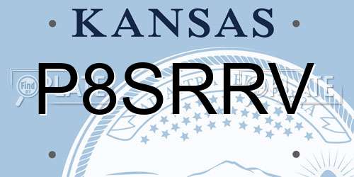 P8SRRV Kansas License Plate